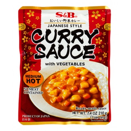 Gotowy sos curry z warzywami średnio ostry Medium Hot Japonia 210 g S&B Wasabi Sushi Shop Sklep Orientalny Wrocław