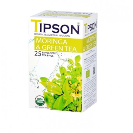 Tipson Organic ziołowa herbata moringa i zielona herbata 25 szt Wasabi Sushi Shop Sklep Orientalny Wrocław