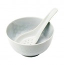 Chińska biała porcelana ryżowa zestaw miseczka 240 ml i łyżeczka