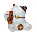 Japoński kot szczęścia i bogactwa z dzwoneczkiem Maneki Neko skarbonka